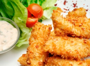 Сибас, жареный в сухарях