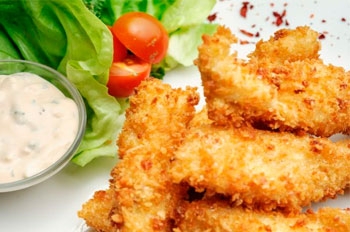 Сибас, жареный в сухарях